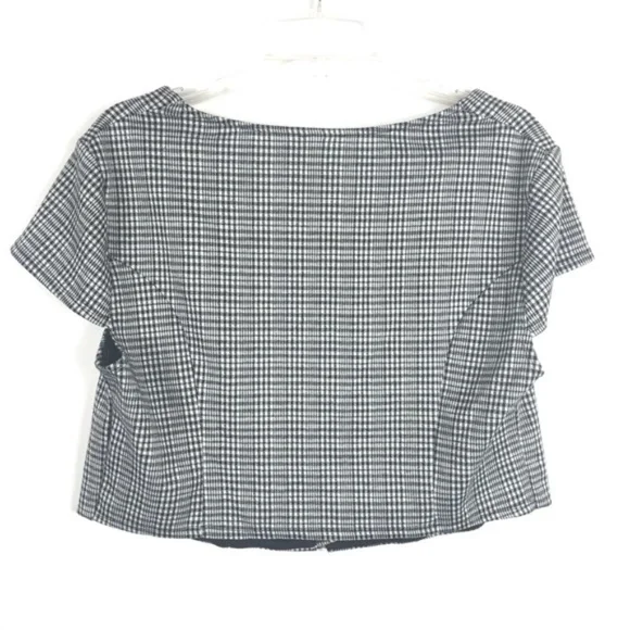 Wild Fable Black White Houndstooth Print Crop Top - Picture 5 of 5
